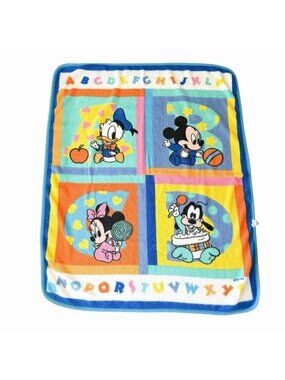 Vintage Disney Baby Mickey Minnie Mouse Donald Goofy ABC Baby Blanket